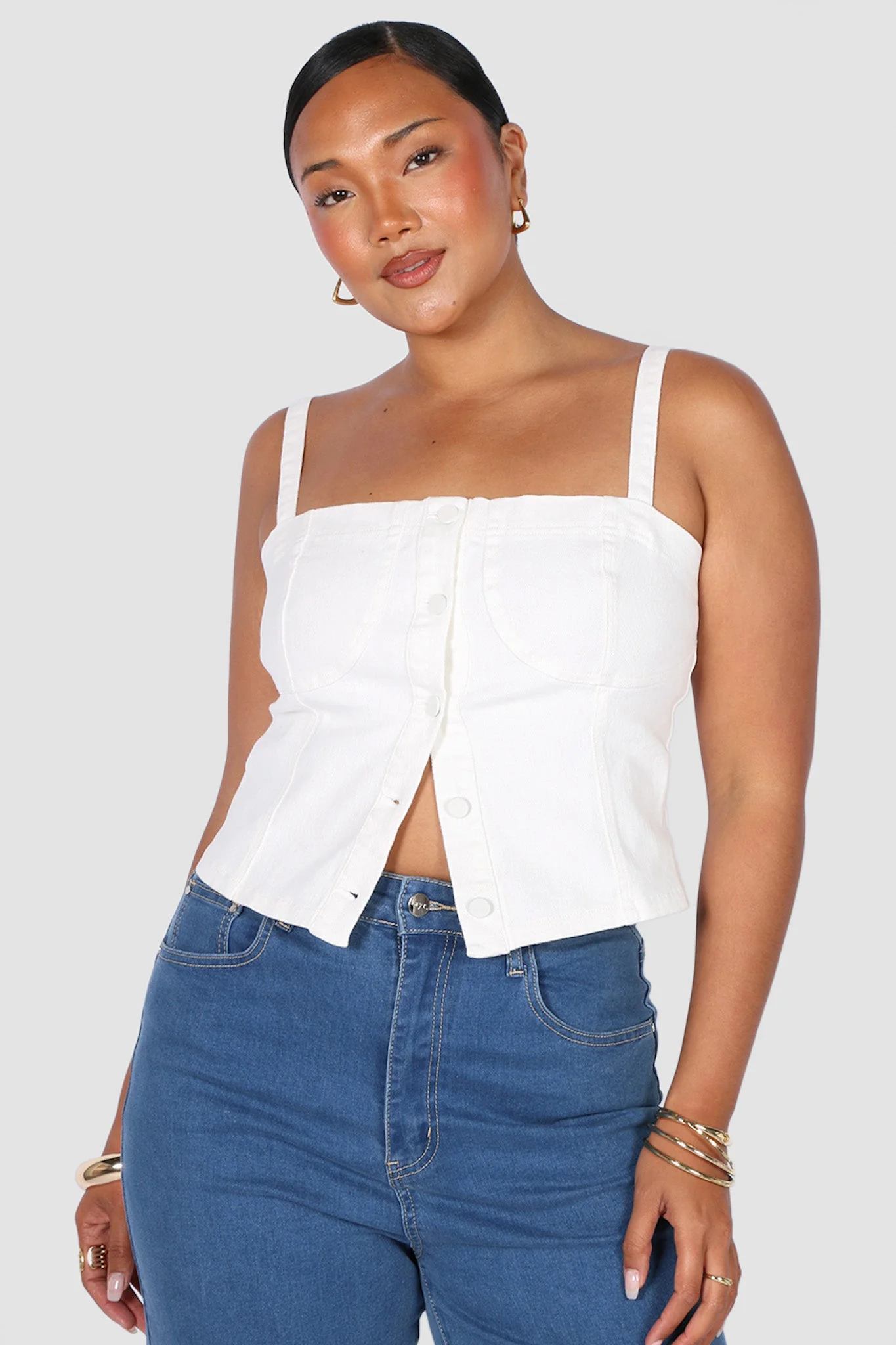 SIREN DENIM TOP WHITE - Image 5