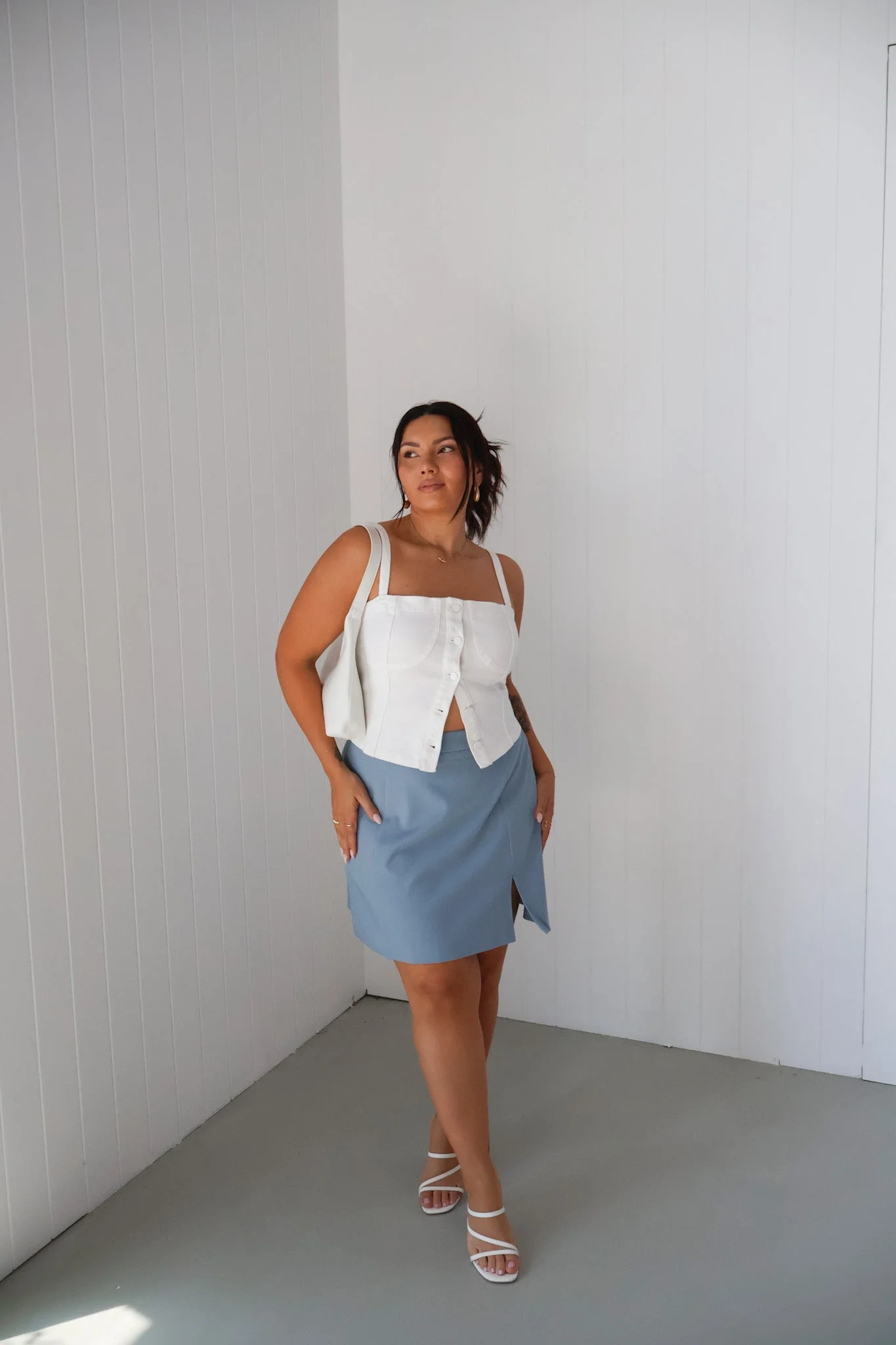 SIREN DENIM TOP WHITE - Image 6
