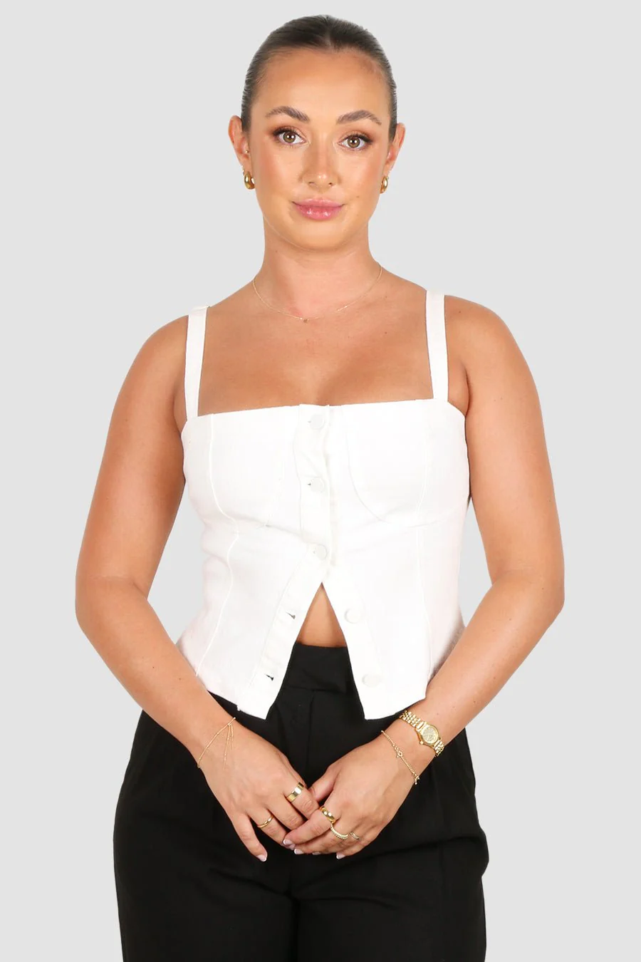 SIREN DENIM TOP WHITE - Image 7
