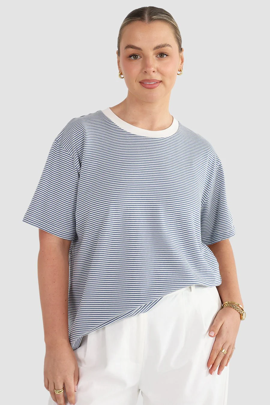 SPENCER STRIPE TEE BLUE/WHITE
