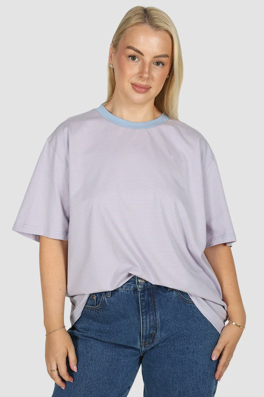 SPENCER STRIPE TEE PINK/BLUE