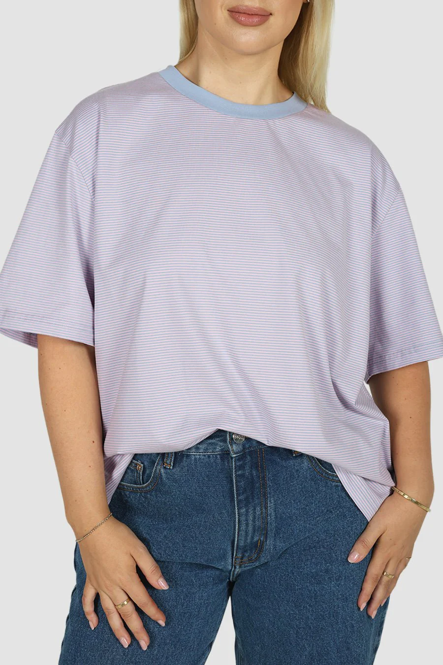 SPENCER STRIPE TEE PINK/BLUE - Image 3