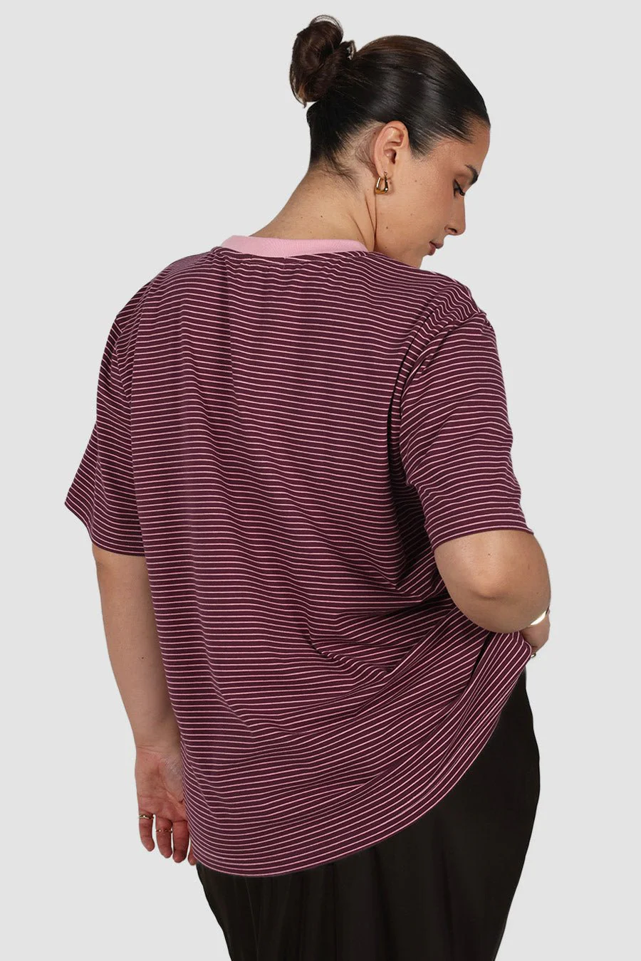 SPENCER STRIPE TEE PLUM/PINK - Image 5
