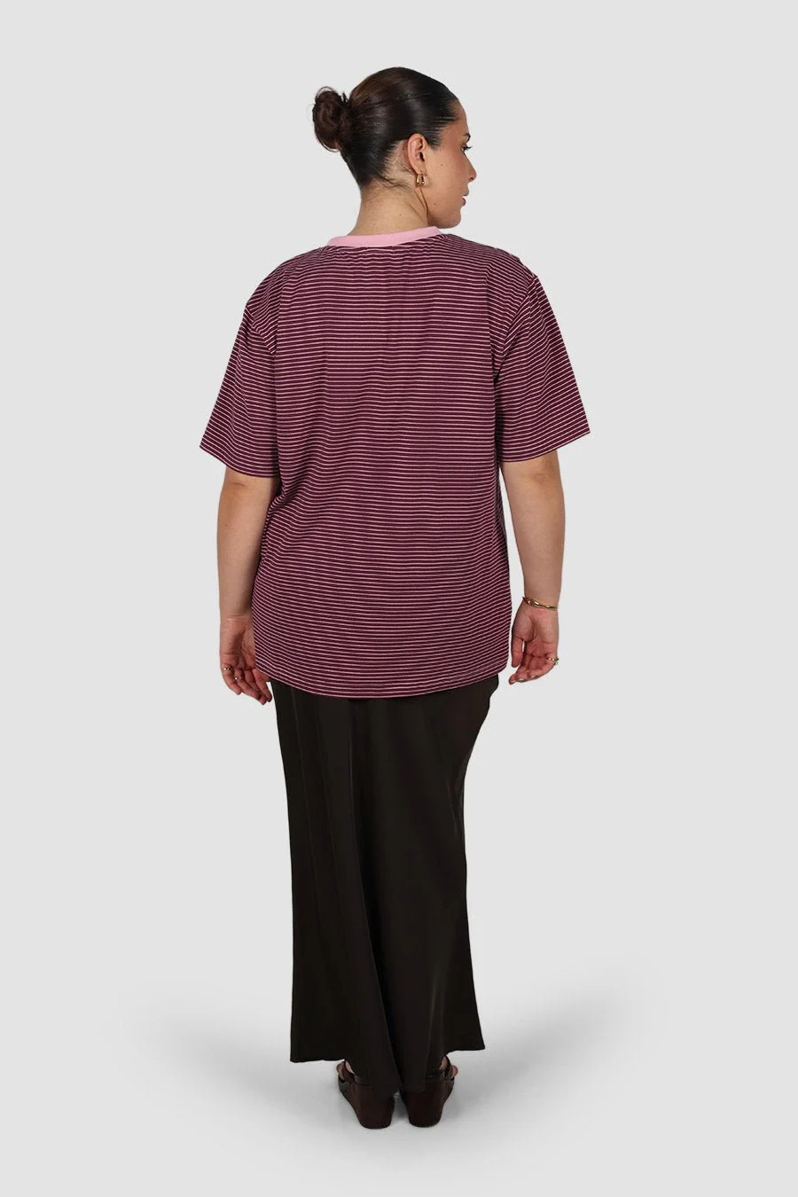 SPENCER STRIPE TEE PLUM/PINK - Image 6