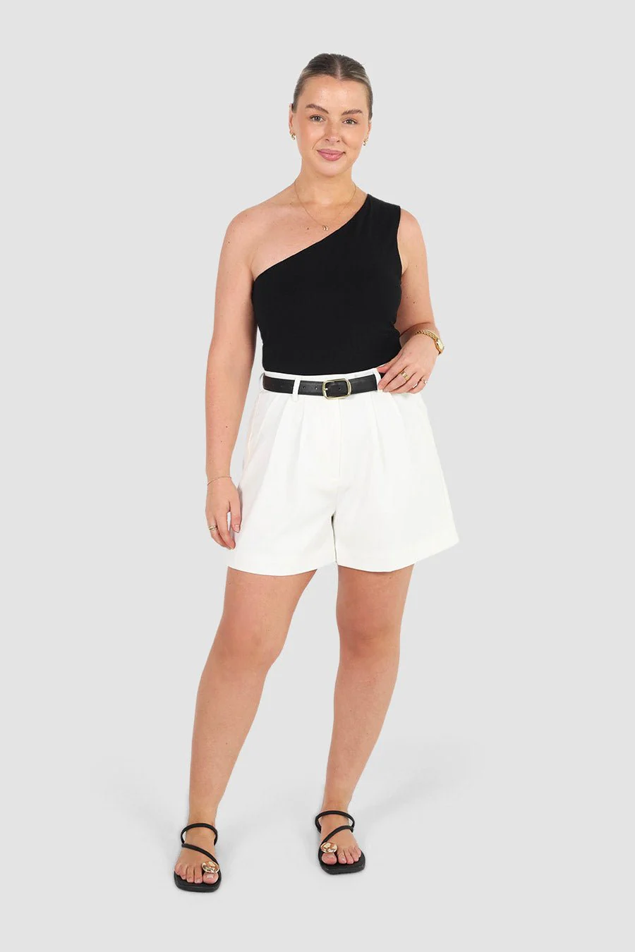 SULLIVAN ONE SHOULDER TOP BLACK - Image 2