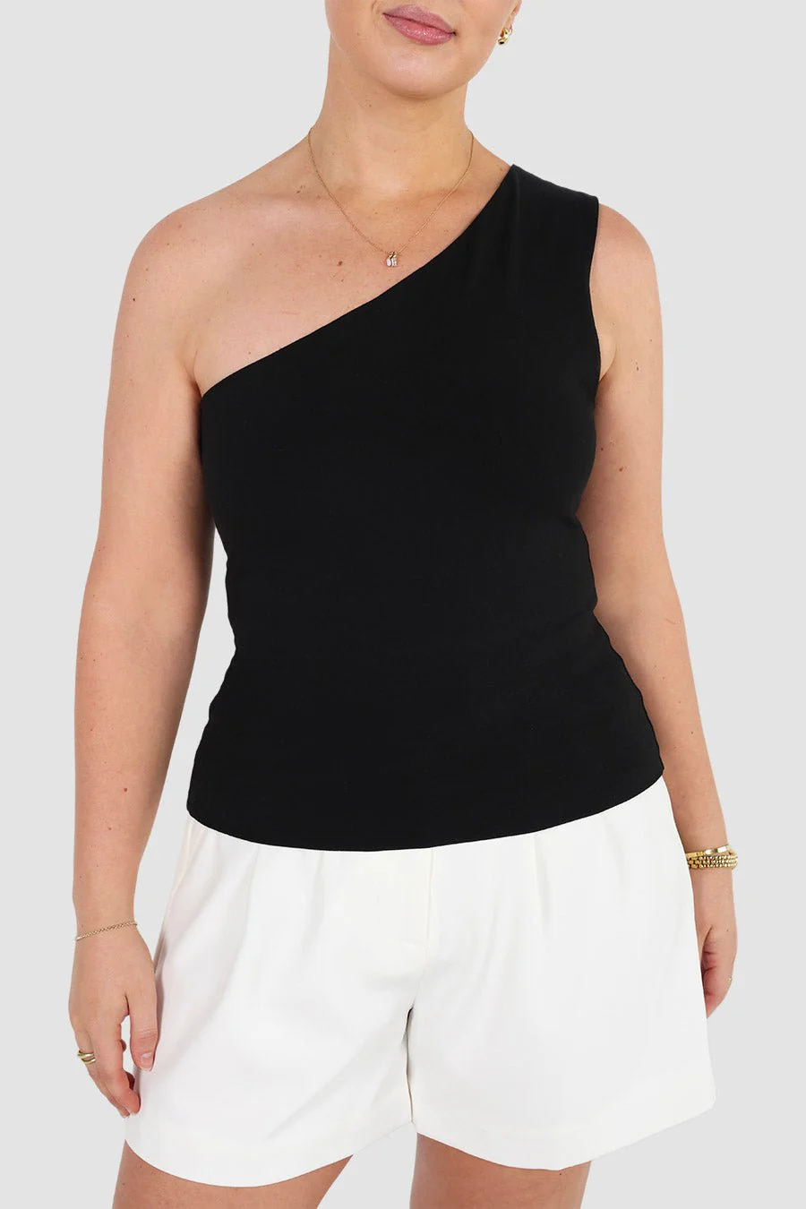 SULLIVAN ONE SHOULDER TOP BLACK - Image 6