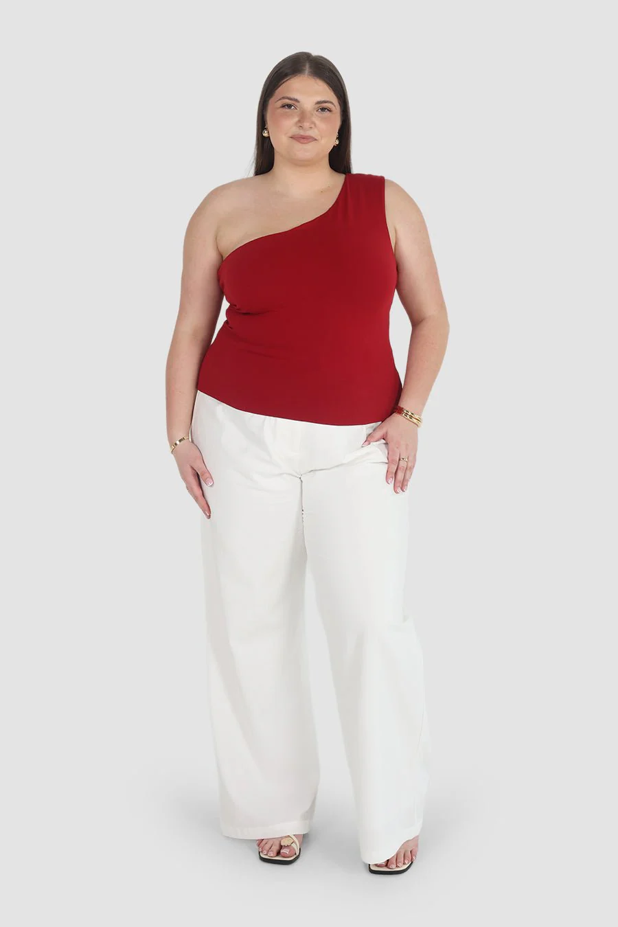 SULLIVAN ONE SHOULDER TOP CHERRY - Image 2