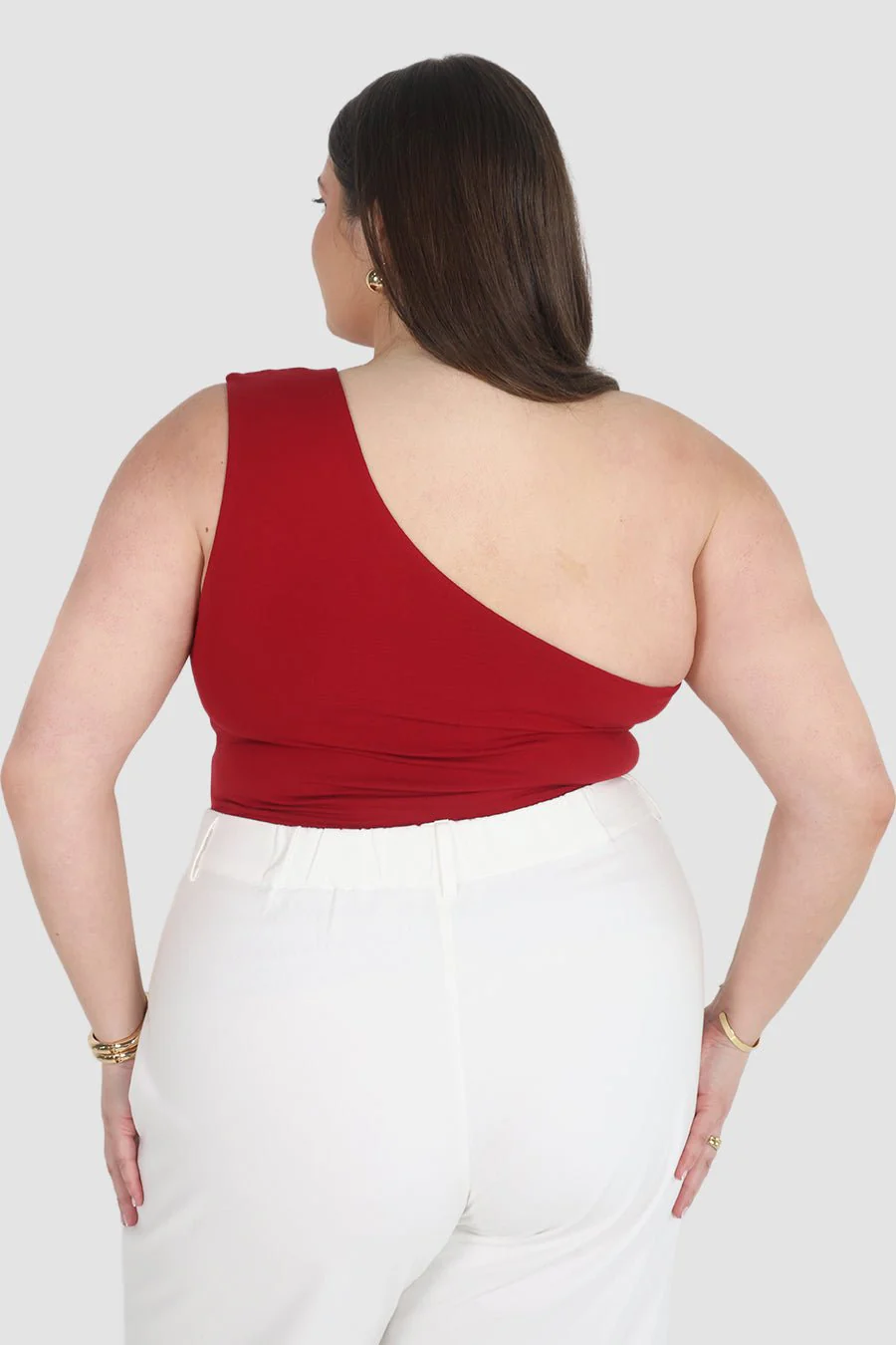 SULLIVAN ONE SHOULDER TOP CHERRY - Image 6