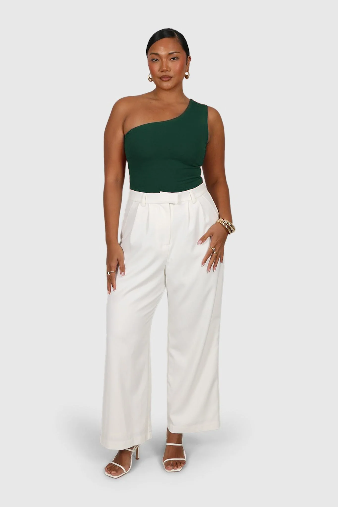 SULLIVAN ONE SHOULDER TOP DEEP GREEN - Image 6