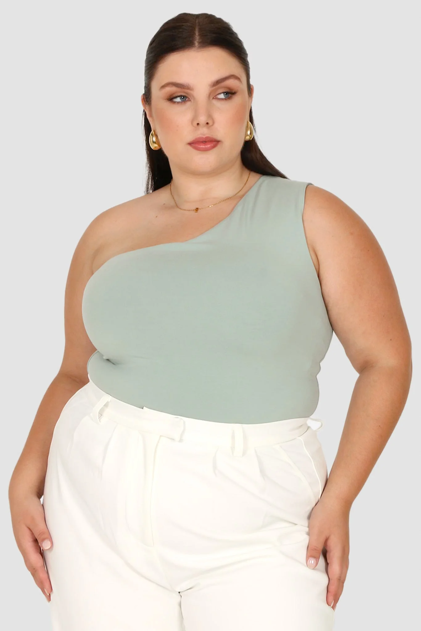 SULLIVAN ONE SHOULDER TOP SEAFOAM - Image 2