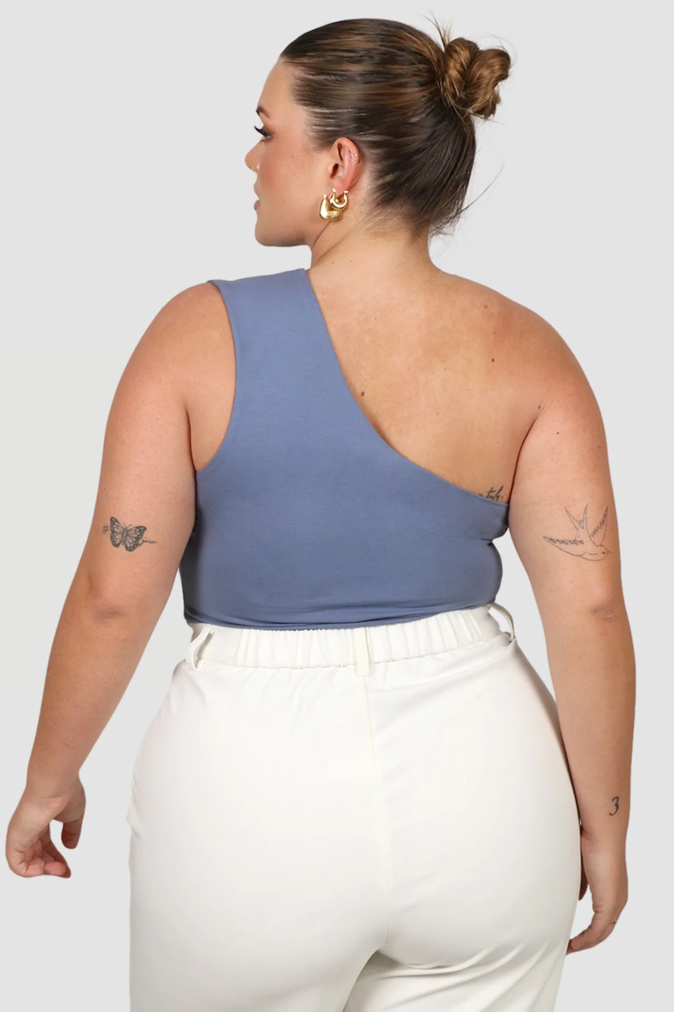 SULLIVAN ONE SHOULDER TOP STEEL BLUE - Image 4