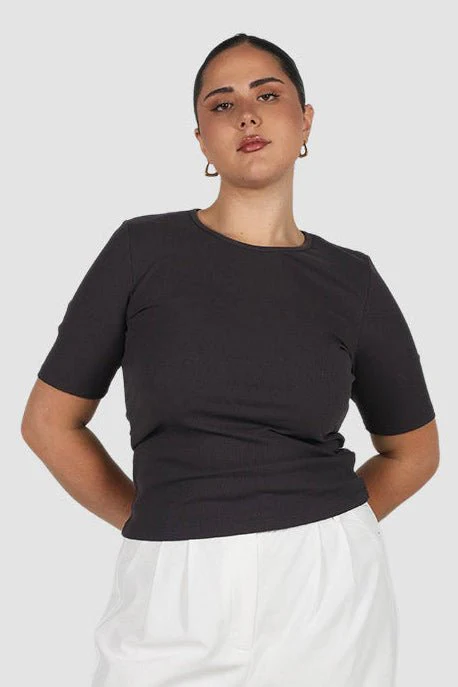 TATE RIB TOP CHARCOAL