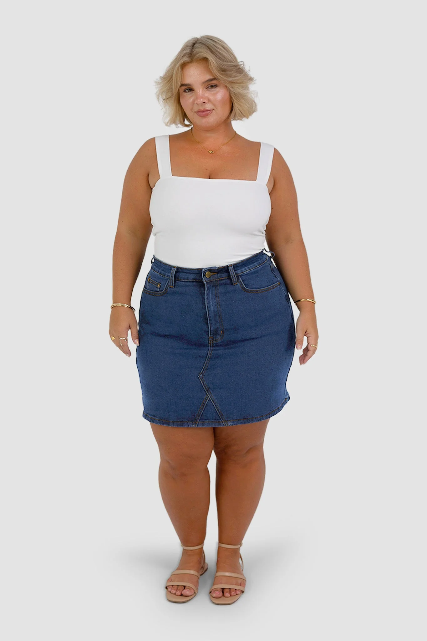 TAYO DENIM SKIRT DEEP BLUE - Image 4