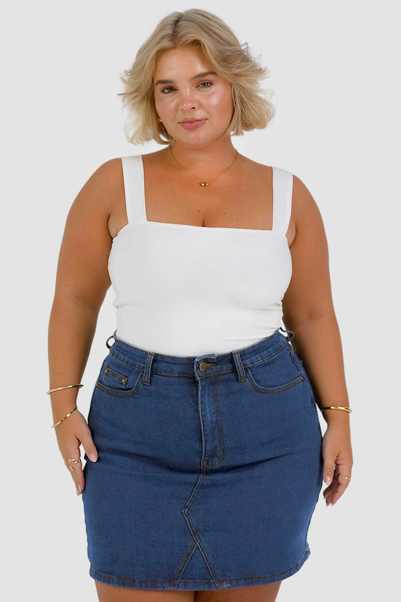 TAYO DENIM SKIRT DEEP BLUE - Image 5