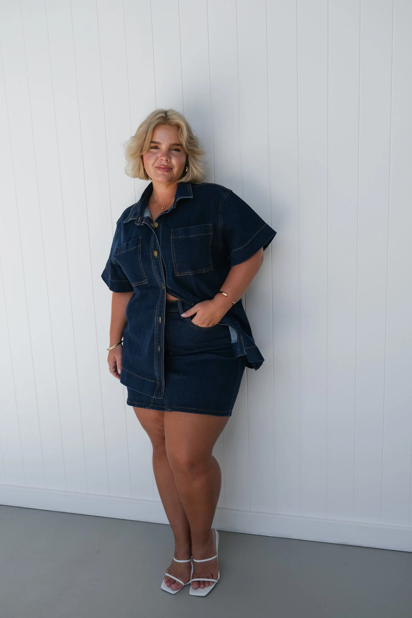 TAYO DENIM SKIRT MIDNIGHT BLUE - Image 3