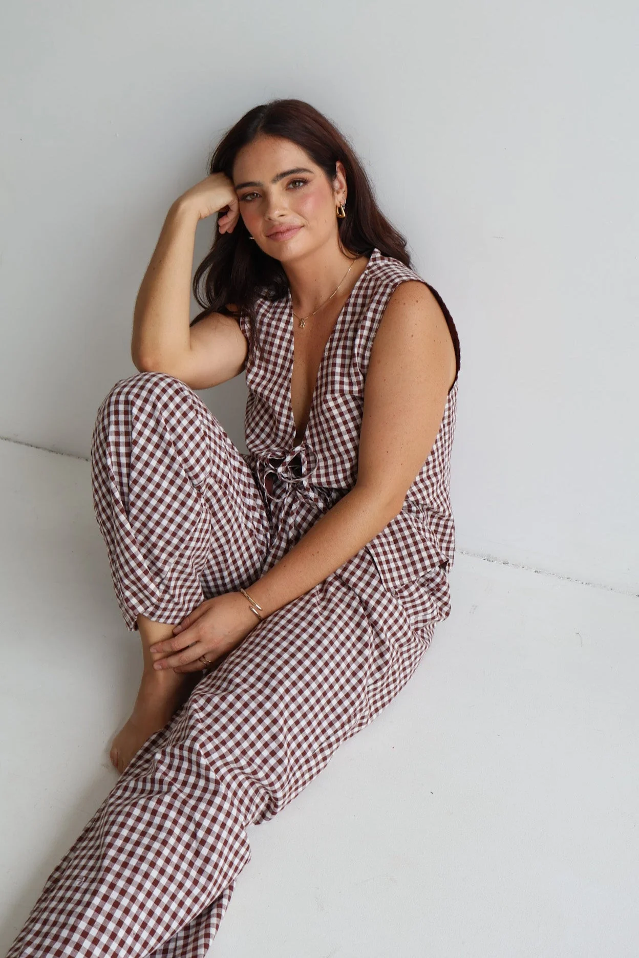 TORBIN TOP CHOC GINGHAM - Image 2