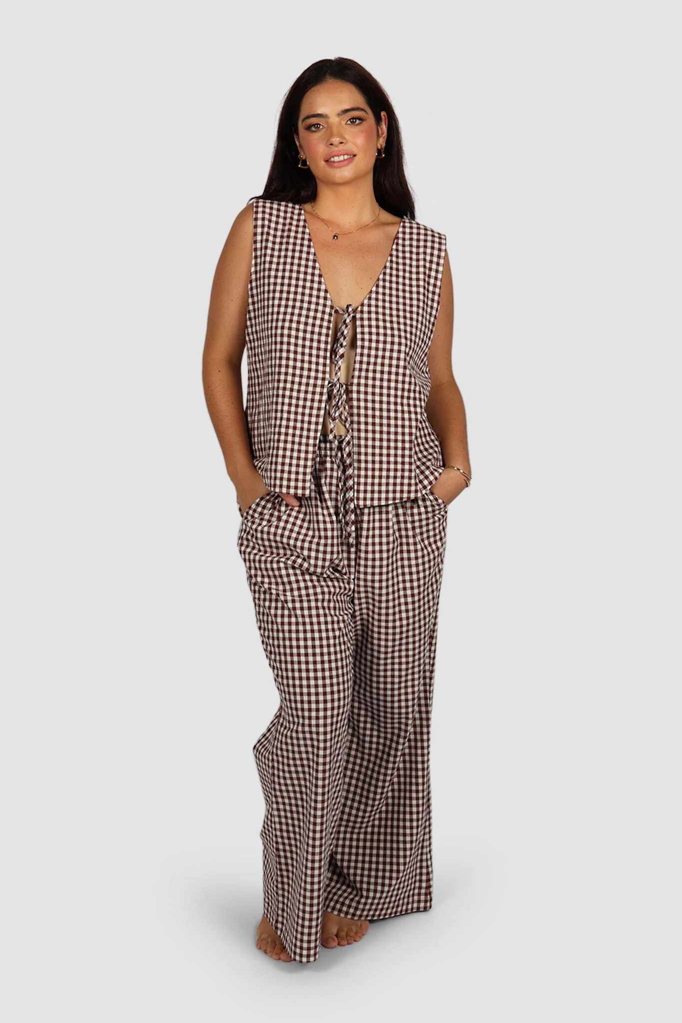 TORBIN TOP CHOC GINGHAM - Image 4