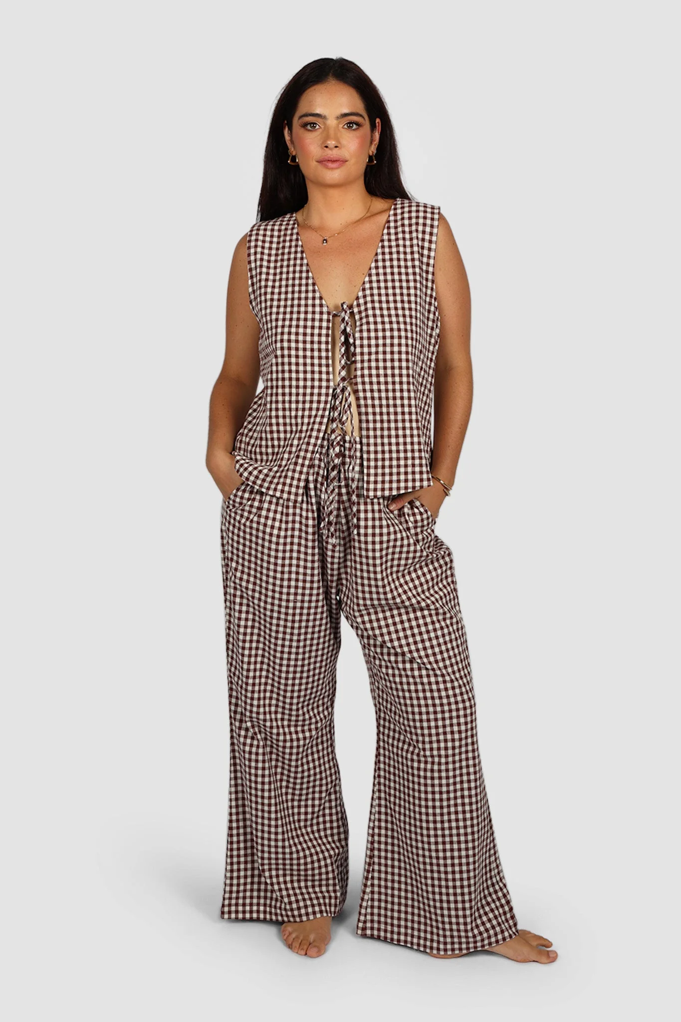 TORBIN TOP CHOC GINGHAM - Image 6