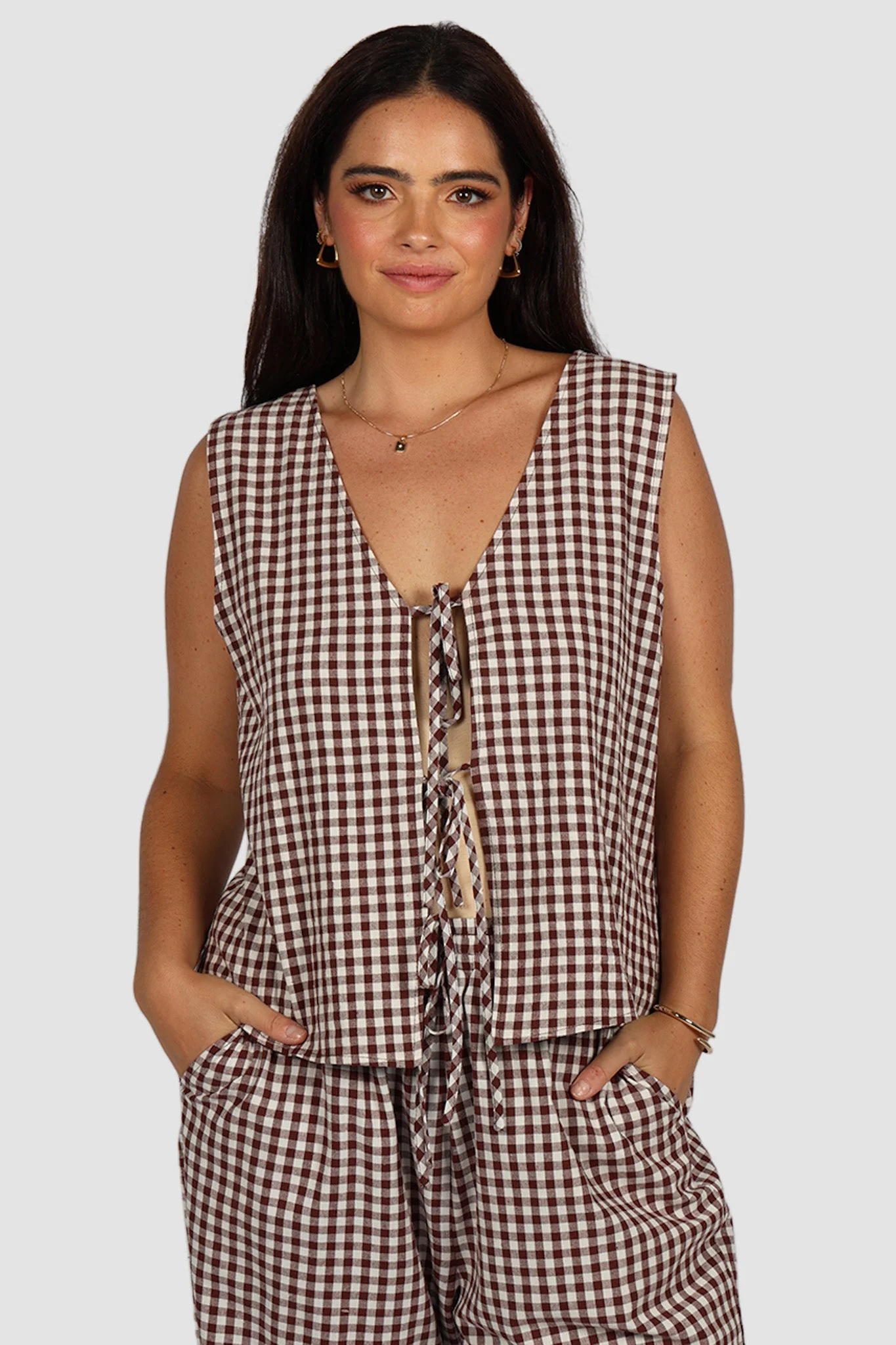 TORBIN TOP CHOC GINGHAM - Image 7