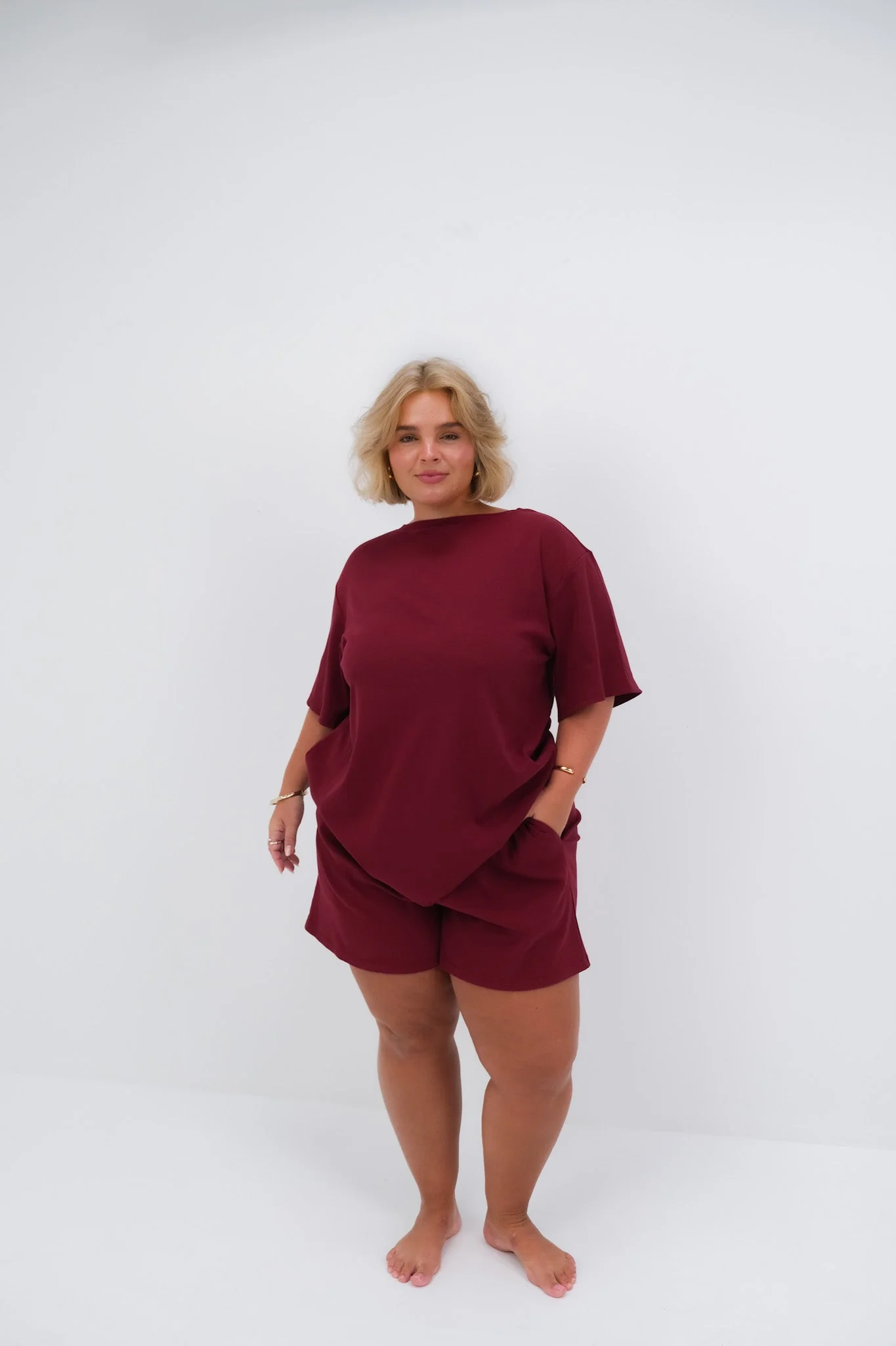 TORLA RIB SHORTS WINE - Image 2