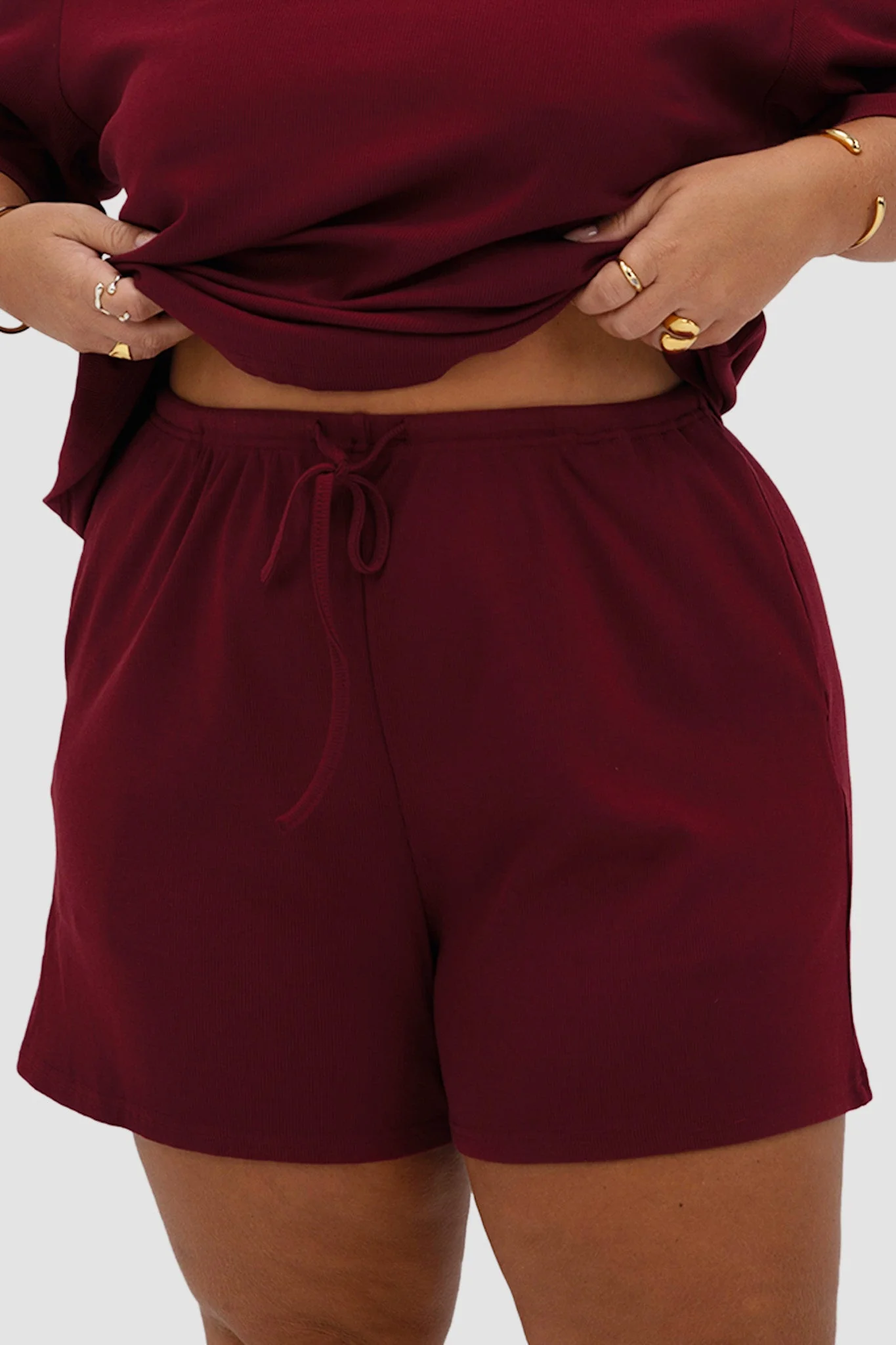 TORLA RIB SHORTS WINE - Image 4