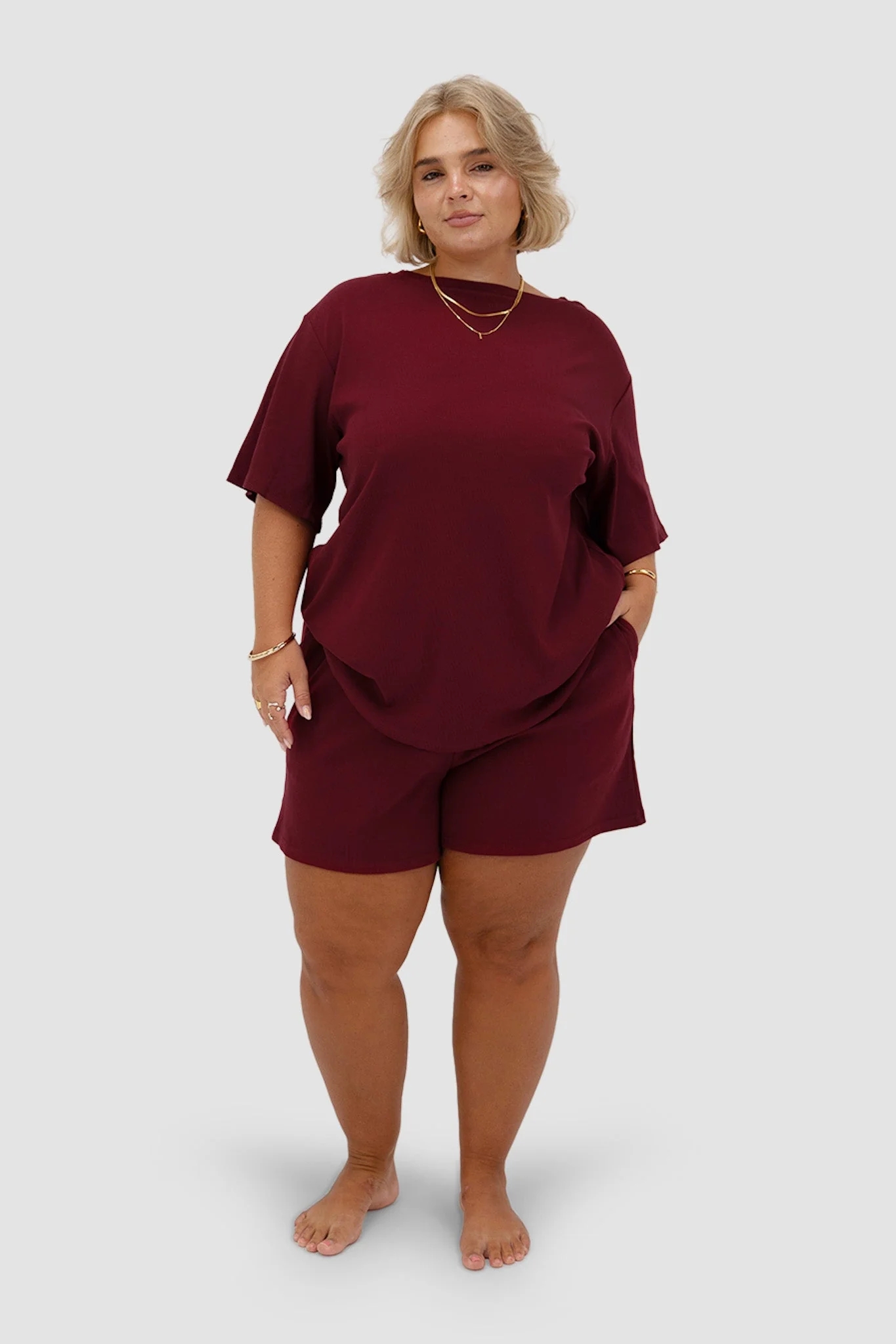 TORLA RIB SHORTS WINE - Image 7