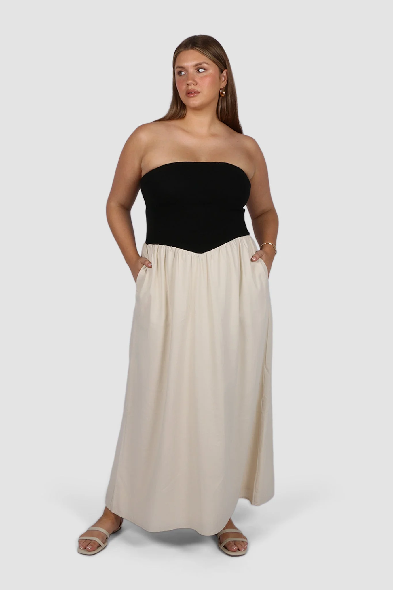 VELLA DRESS NEUTRAL/BLACK - Image 7