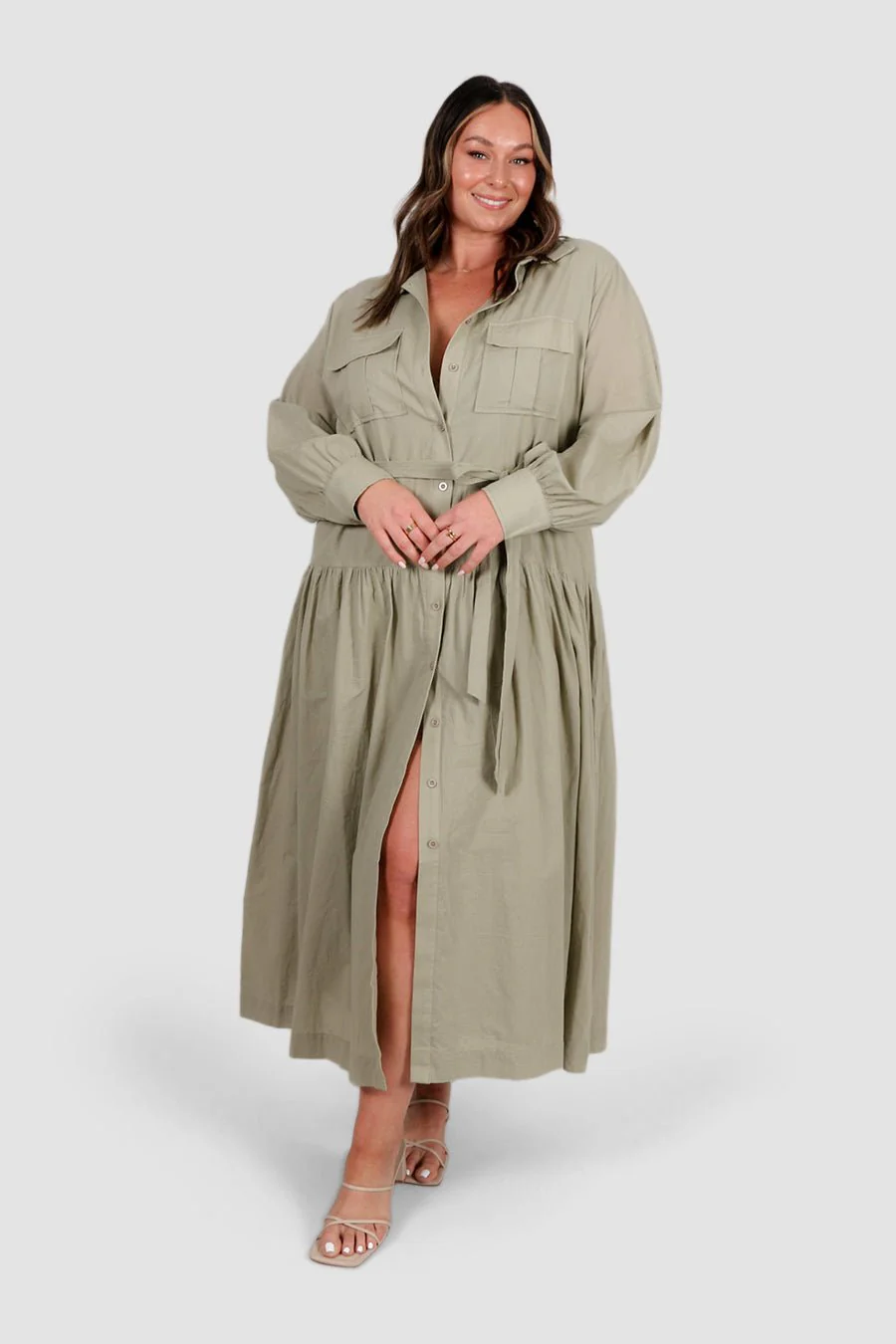 WISTERIA DRESS KHAKI - Image 4