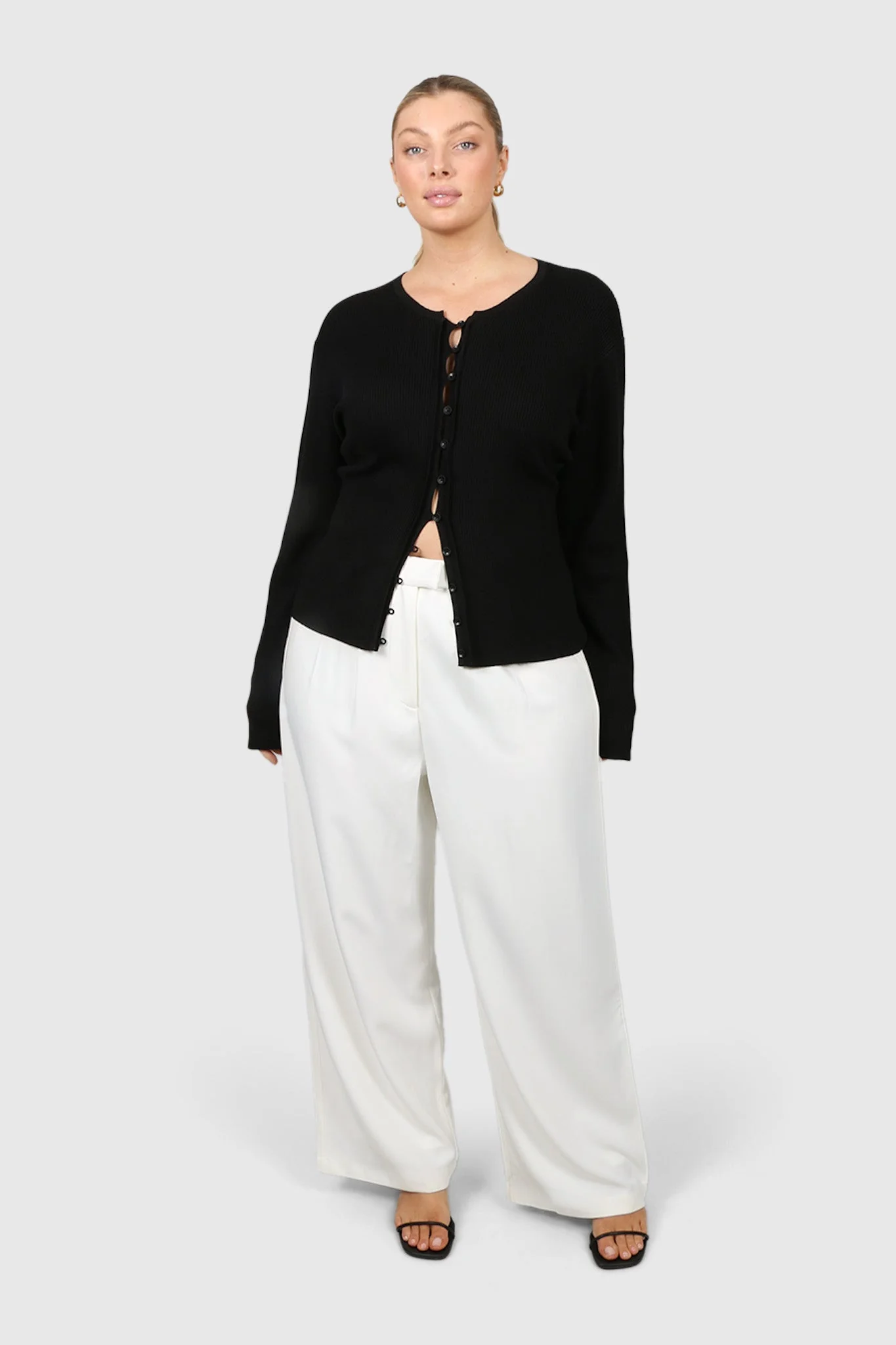 WREN RIB KNIT TOP BLACK - Image 3
