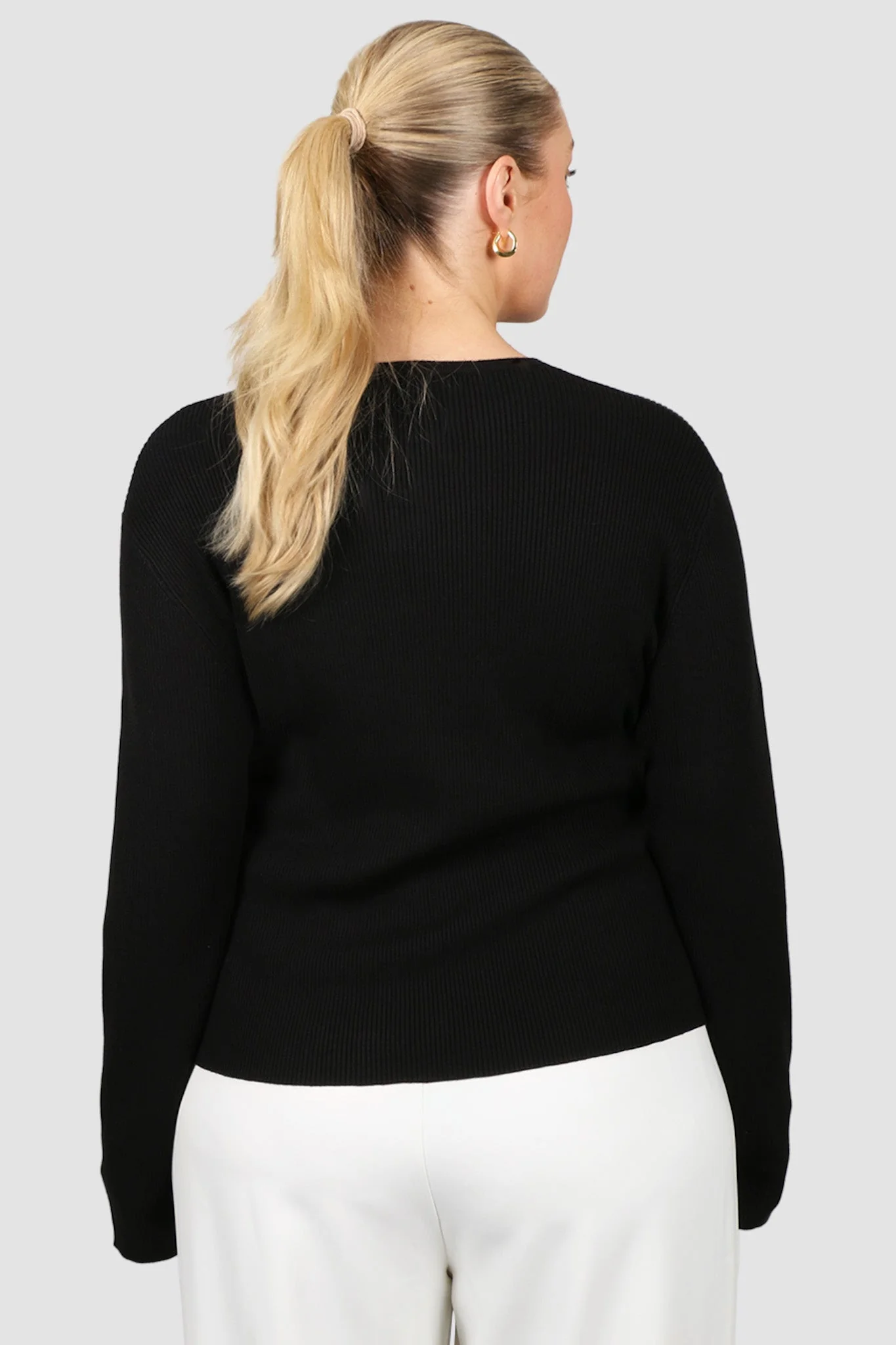 WREN RIB KNIT TOP BLACK - Image 4