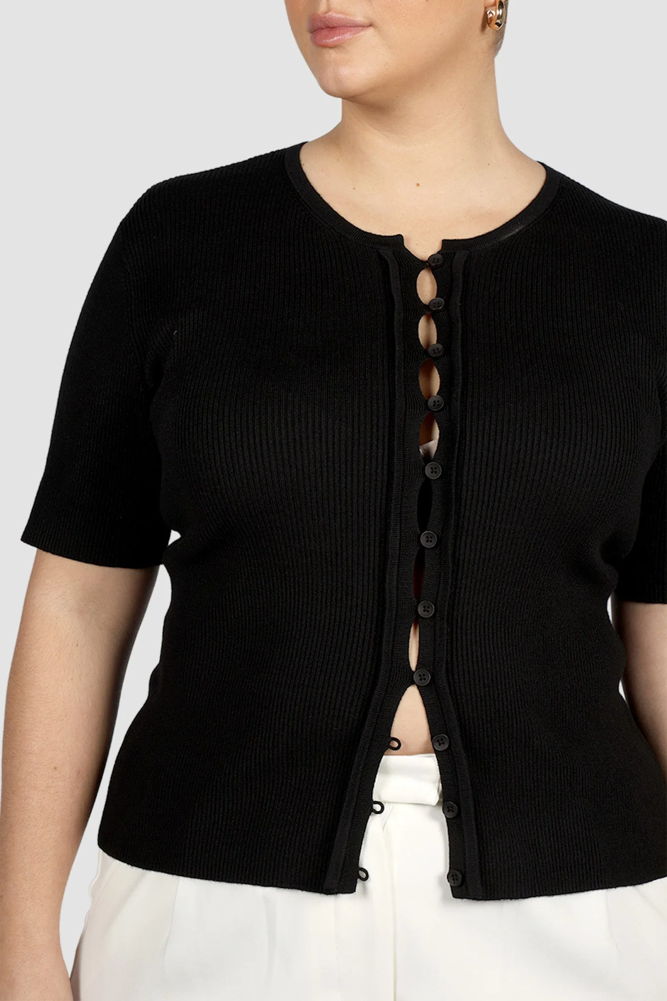 WREN S/S KNIT TOP BLACK - Image 8