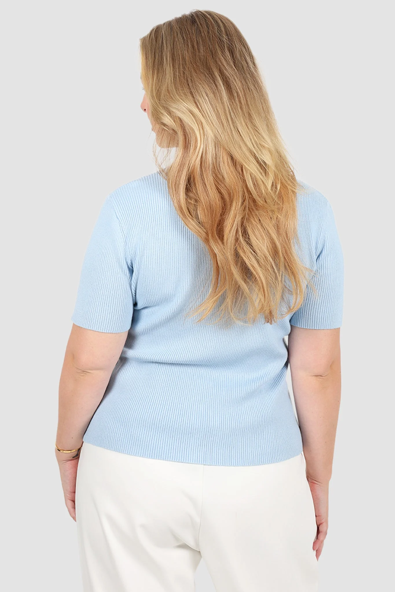 WREN S/S KNIT TOP SOFT BLUE - Image 3