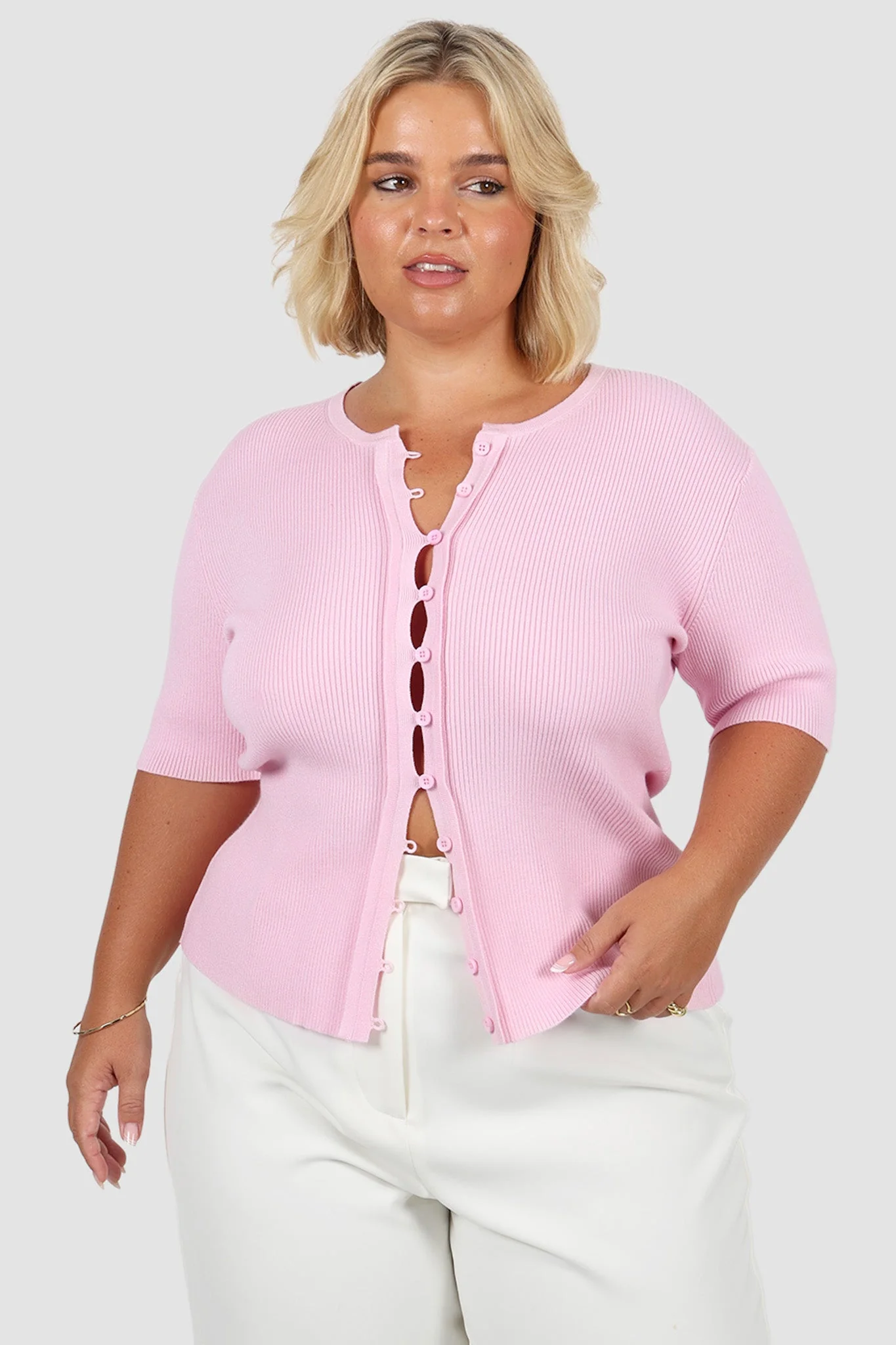 WREN S/S KNIT TOP SOFT PINK - Image 3