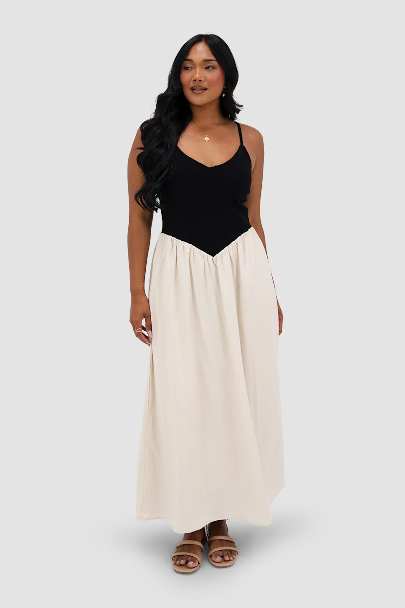 YARA DRESS BLACK/NEUTRAL - Image 2