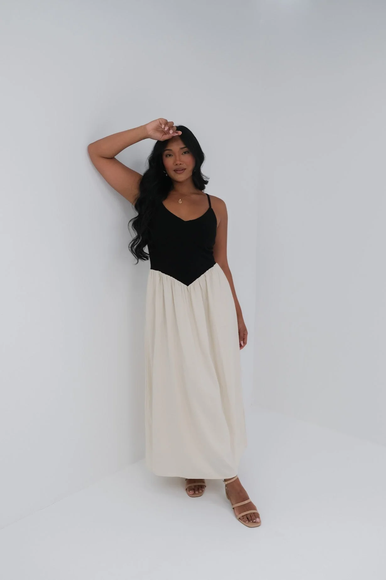 YARA DRESS BLACK/NEUTRAL - Image 3