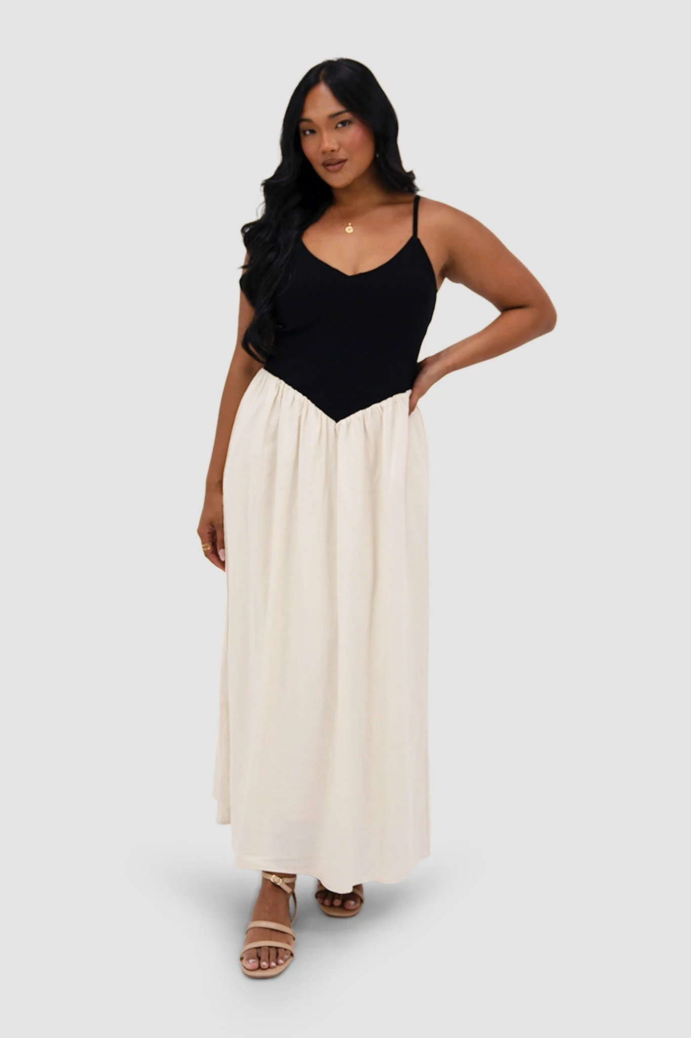 YARA DRESS BLACK/NEUTRAL - Image 4