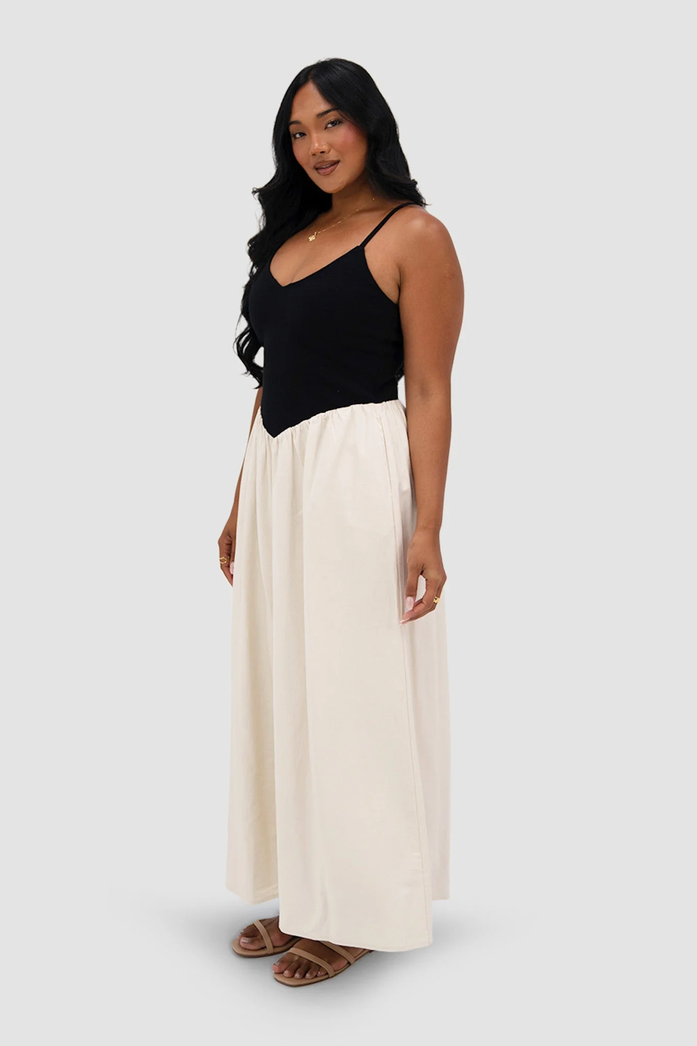 YARA DRESS BLACK/NEUTRAL - Image 6