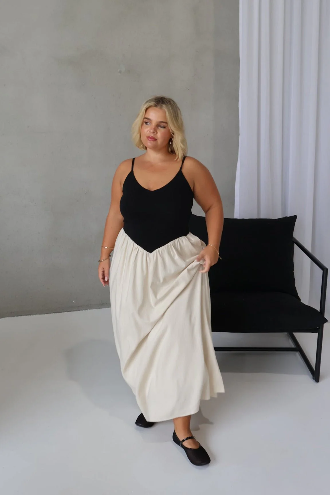 YARA DRESS BLACK/NEUTRAL - Image 7