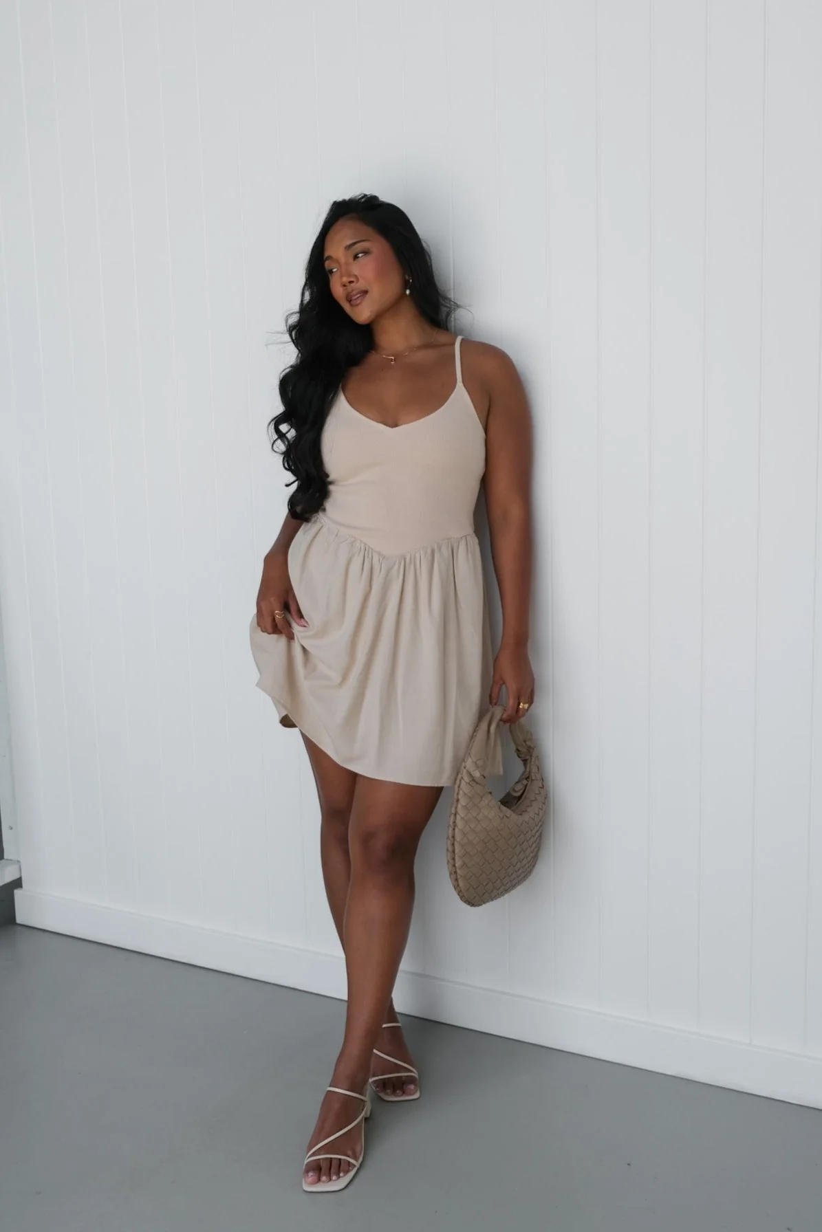 ZAREN MINI DRESS WHEAT - Image 2