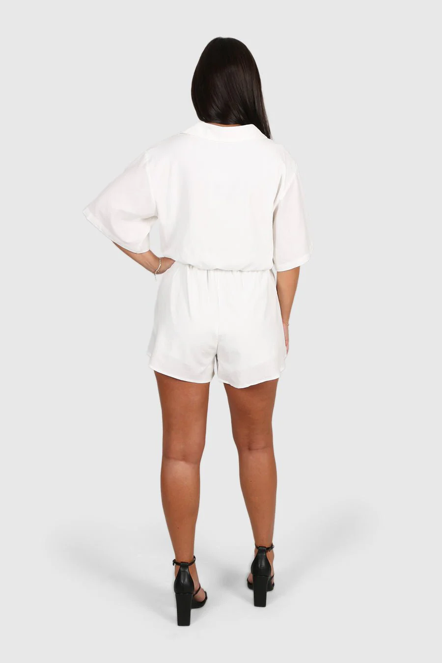 ZEPHYR LINEN PLAYSUIT WHITE - Image 10