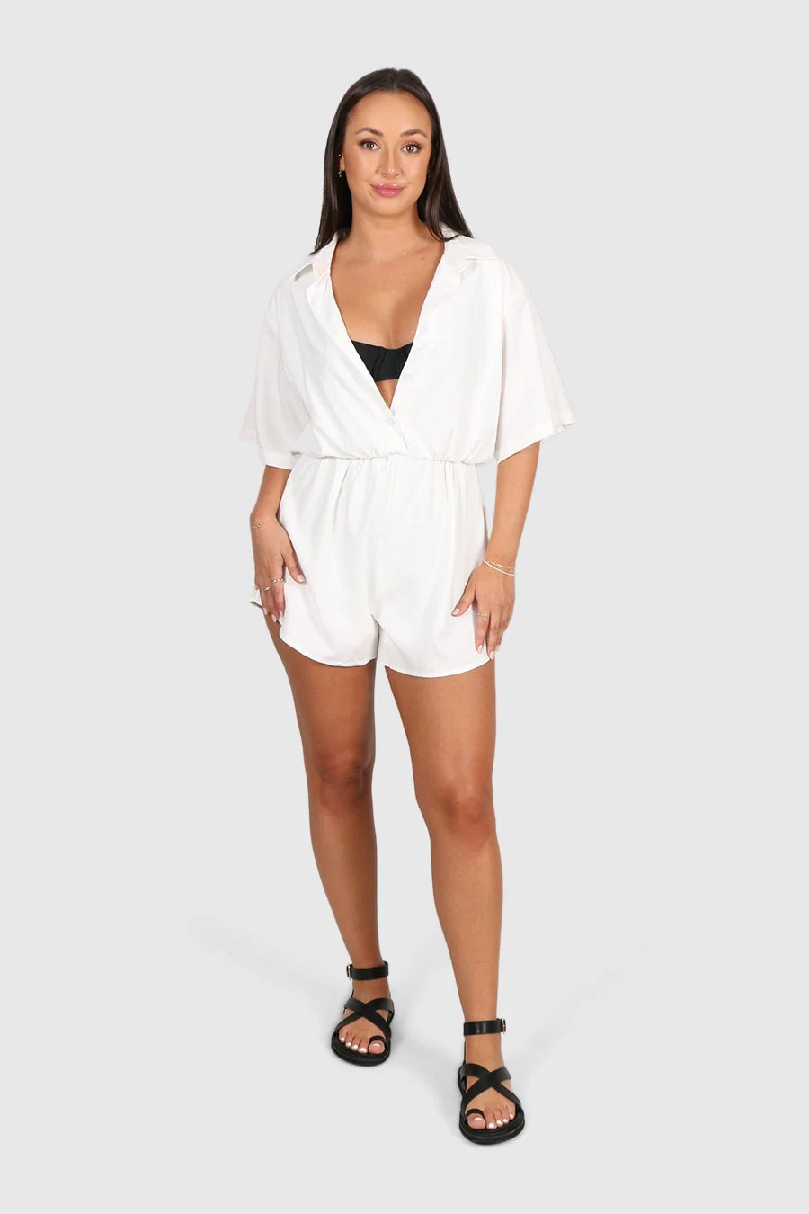 ZEPHYR LINEN PLAYSUIT WHITE - Image 9