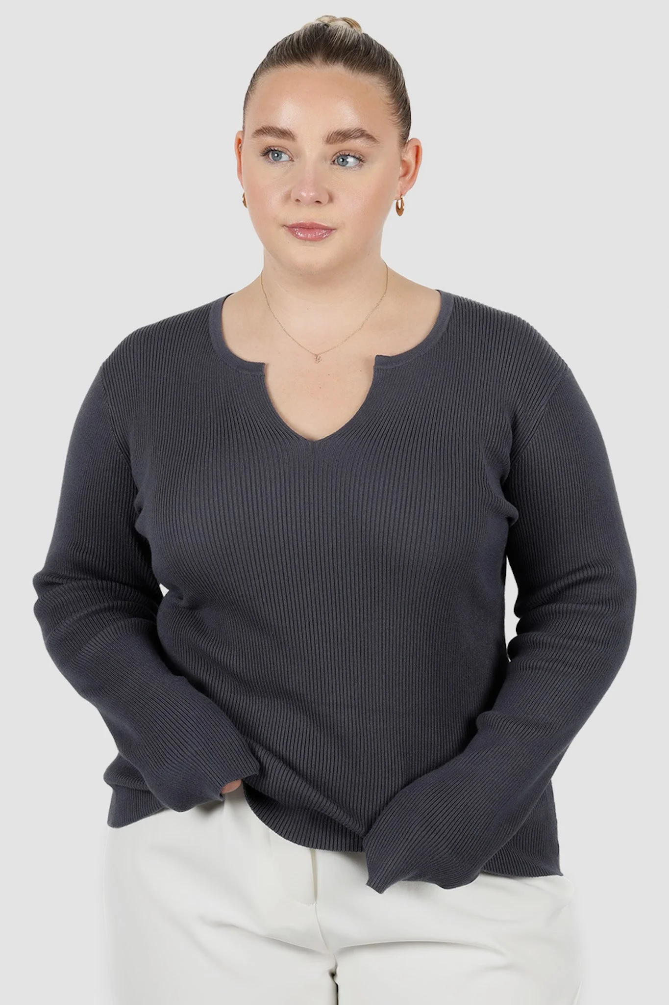 ZERRA KNIT TOP STEEL