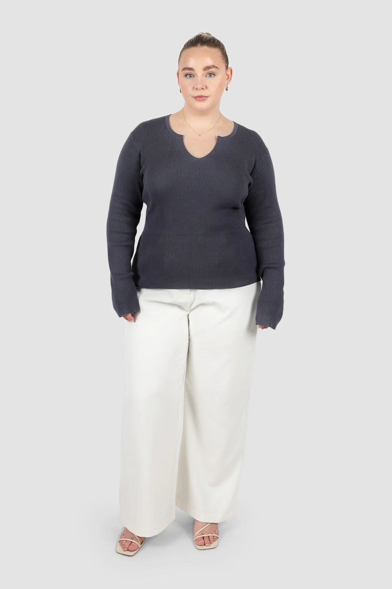 ZERRA KNIT TOP STEEL - Image 2
