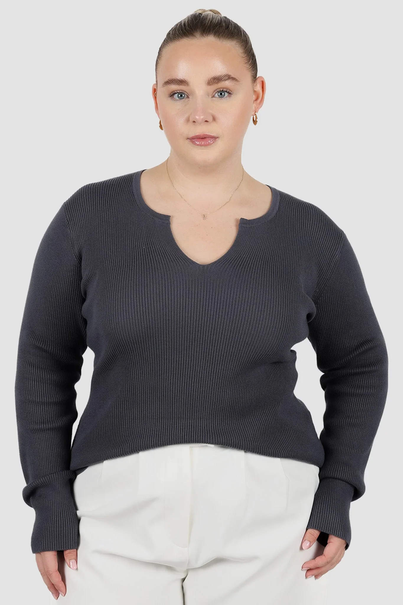ZERRA KNIT TOP STEEL - Image 3