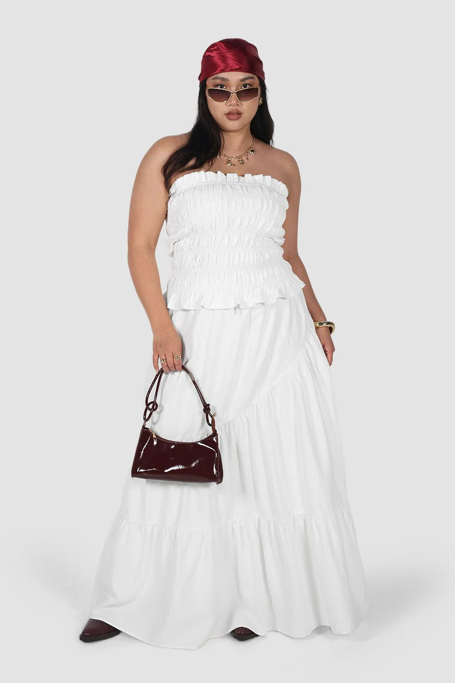 ALUNA MAXI SKIRT WHITE - Image 3